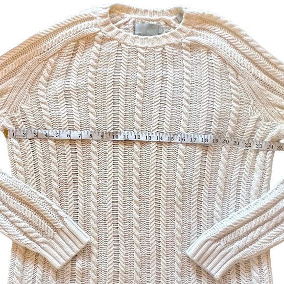 VINCE Wool Cashmere Chunky Oversized Luxe Knit Sweater Cream Large - Picture 14 of 17